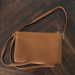 Tan express crossbody/clutch NWOT